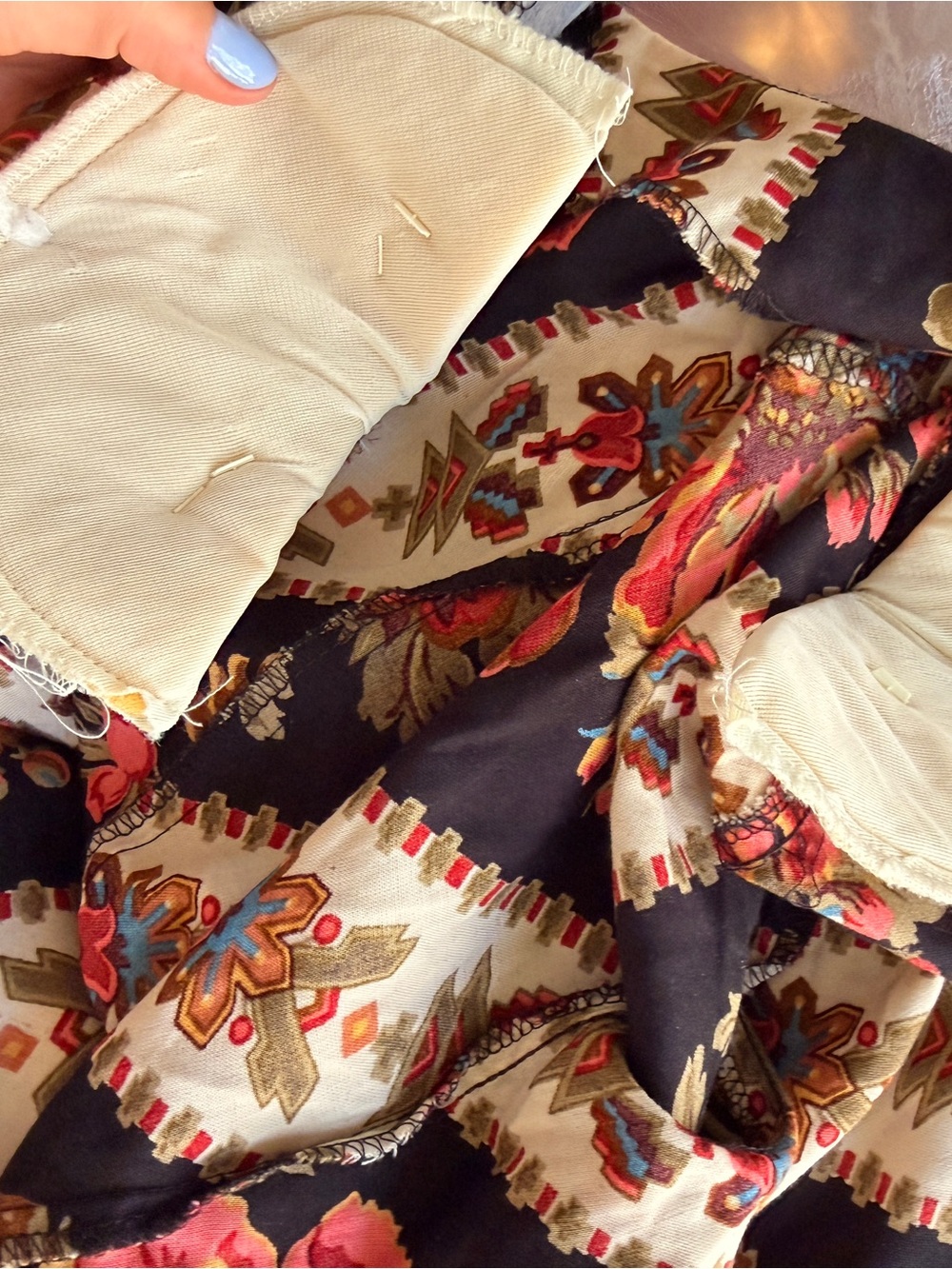 Vintage Nina Piccalino Floral Southwestern Midi Dress Romantic Folk Festival - Picture 10 of 12